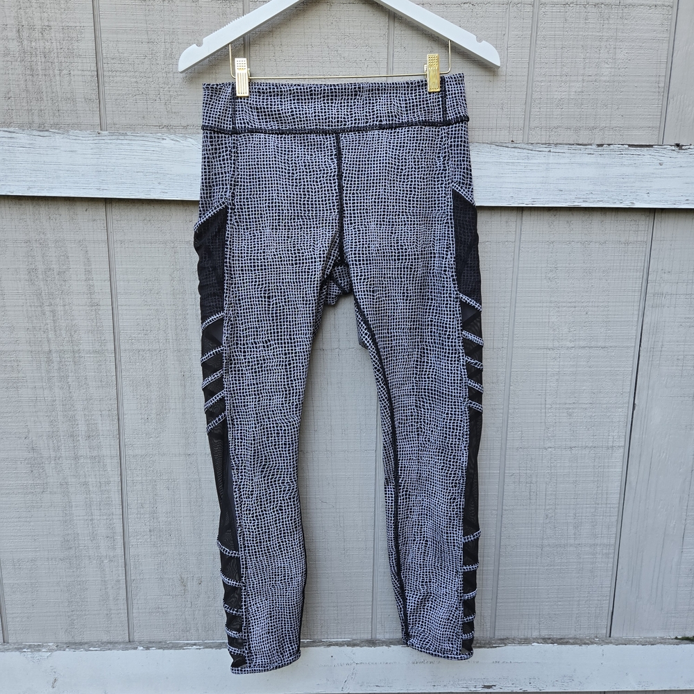 Lululemon Fall Net Geometric Print Wild And Free Mesh Panel Tight Leggings